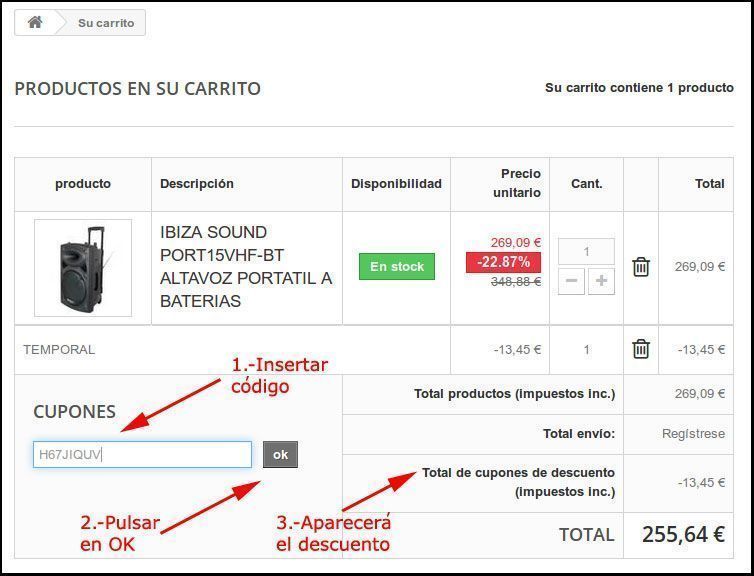 Vales descuento