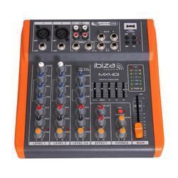 MESA DE MEZCLAS IBIZA SOUND MX401 CON REPRODUCTOR USB
