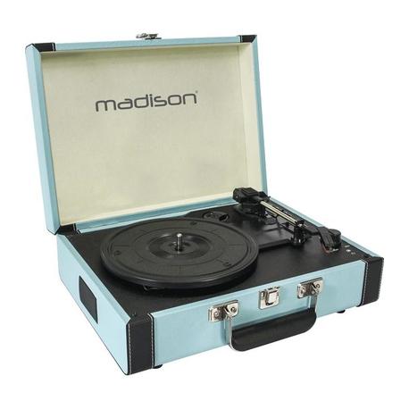 TOCADISCOS MADISON MAD-RETROCASE-BLU USB/SD/BT/RECORD AZUL