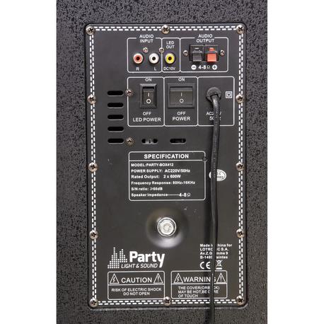 PARTY PARTY-BOX412 EQUIPO DE SONIDO USB/SD/FM/BT/MANDO 2x12" 1200W