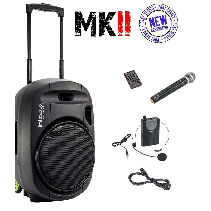 Paire d'enceinte Active Ibiza sound PORT15VHF-MKII-TWS, Portable