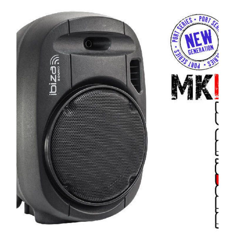 Ibiza - PORT12VHF-BT - Altavoz portátil 12/700W MAX con 2 micrófonos  (VHF), Mando a Distancia y Funda Protectora - Bluetooth, USB, SD -  Autonomía de 5 a 7h : : Instrumentos musicales