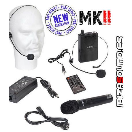 IBIZA SOUND PORT12UHF-MKII ALTAVOZ PORTATIL A BATERIAS USB/SD/BLUETOOTH/FM/2xUHF MICS