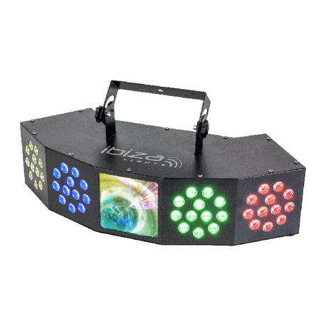 IBIZA LIGHT COMBI-FX4 EFECTO DE ILUMINACION 3-EN-1 WASH-MOON-STROBE CON DMX