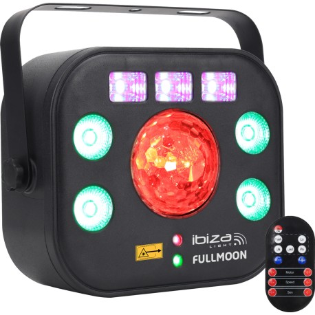 FULLMOON  EFECTO DE ILUMINACION DMX 5-EN-1 CON EFECTO WASH, UV, LASER R+G, STROBO & ASTRO