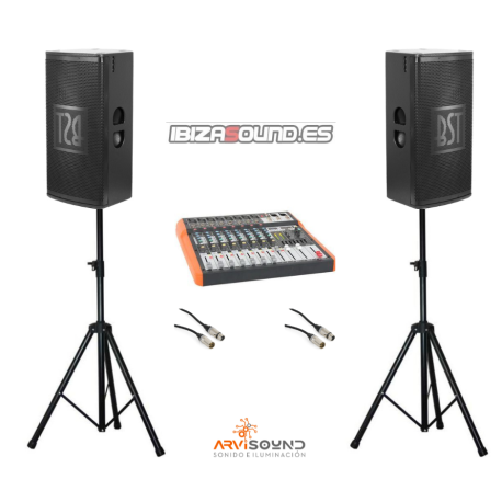 PACK BMT312 + MESA DE MEZCLAS + TRIPODES + CABLES