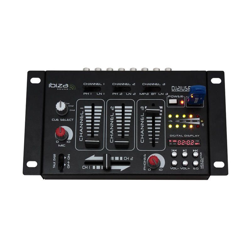 MESA DE MEZCLAS DJ IBIZA SOUND DJM150USB-BT REPRODUCTOR USB-MP3 Y BLUETOOTH