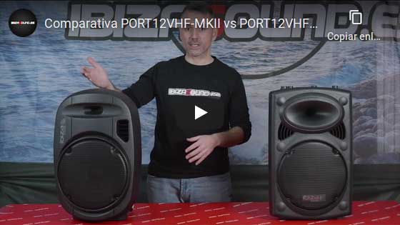 Ibiza - PORT12VHF-BT - Altavoz portátil 12/700W MAX con 2 micrófonos  (VHF), Mando a Distancia y Funda Protectora - Bluetooth, USB, SD -  Autonomía de 5 a 7h : : Instrumentos musicales